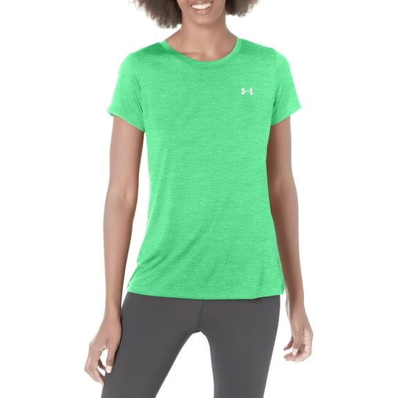 Under Armour Women's Tech Twist T-Shirt, Black/Metallic Silver, Medium