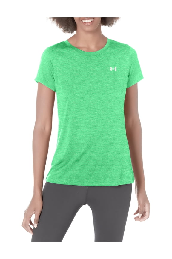 Women's Tech Twist T-Shirt, Black/Metallic Silver, Medium