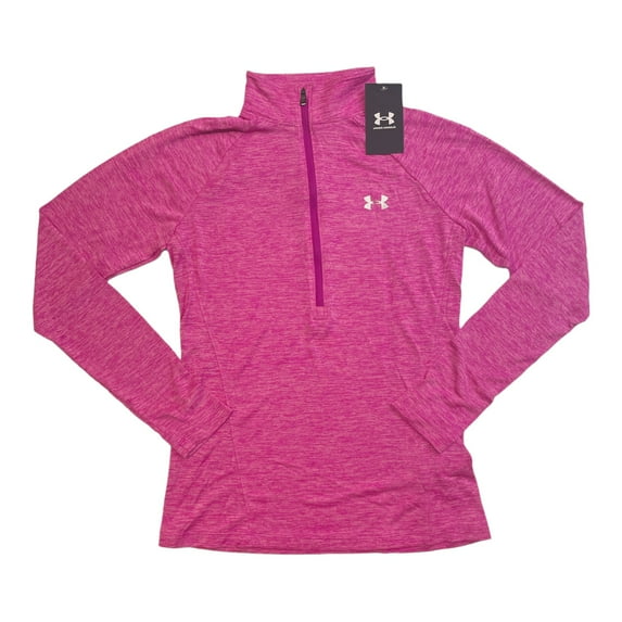 Under Armour Women's Tech Twist 1/2 Zip Long Sleeve Pullover Shirt (Meteor Pink, M)