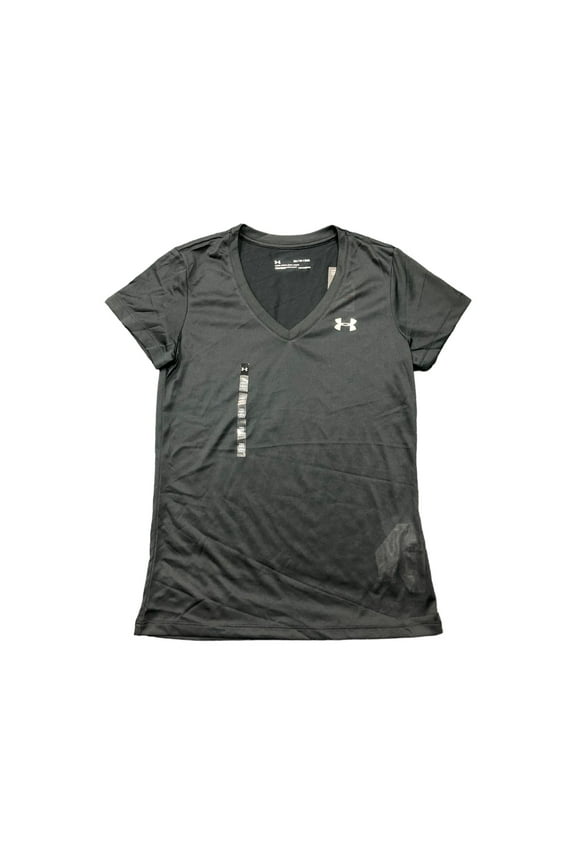 Women's Twisted Tech V-Neck Active Short Sleeve T-Shirt, 1255839 (Solid Black, XS)