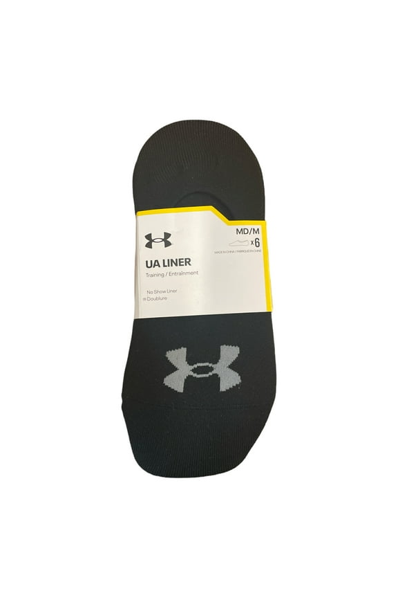 Women's UA Breathable Liner No Show Socks, 6 Pairs, Medium (Black/White)