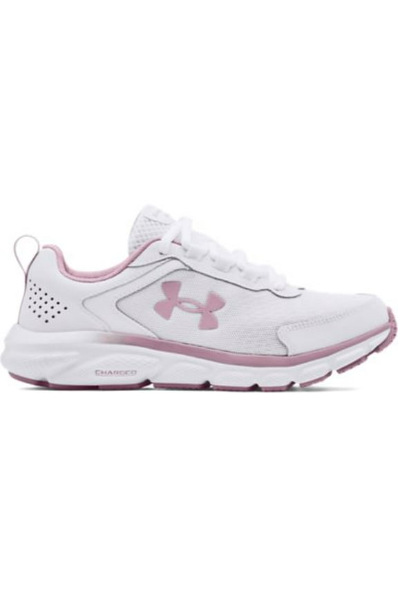Women's UA Charged Assert 9 Running Shoes White/White/Mauve Pink - 3024862-101
