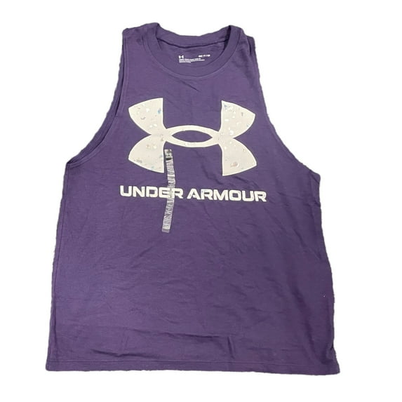 Under Armour Women's UA Live Sportstyle Sleeveless Graphic Tank (Purple Switch/White, S)
