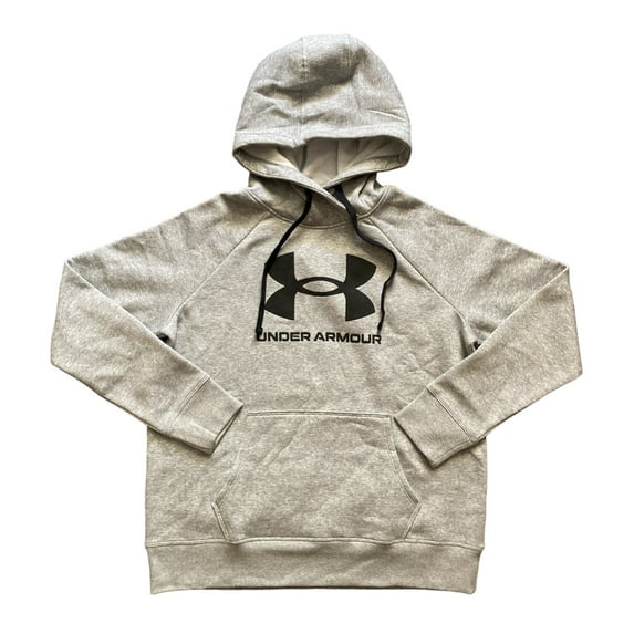 Under Armour Women's UA Rival Fleece Big Logo Pullover Hoodie, 1356318 (Light Grey/Black (035), XL)