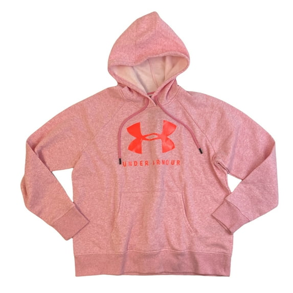 Under Armour Women's UA Rival Fleece Sportstyle Graphic Pullover Hoodie (Pink Heather, XL)