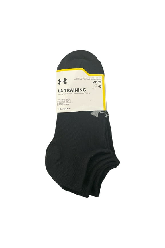 Women's UA Training Cotton Blend No Show Socks, 6 Pairs (Black)