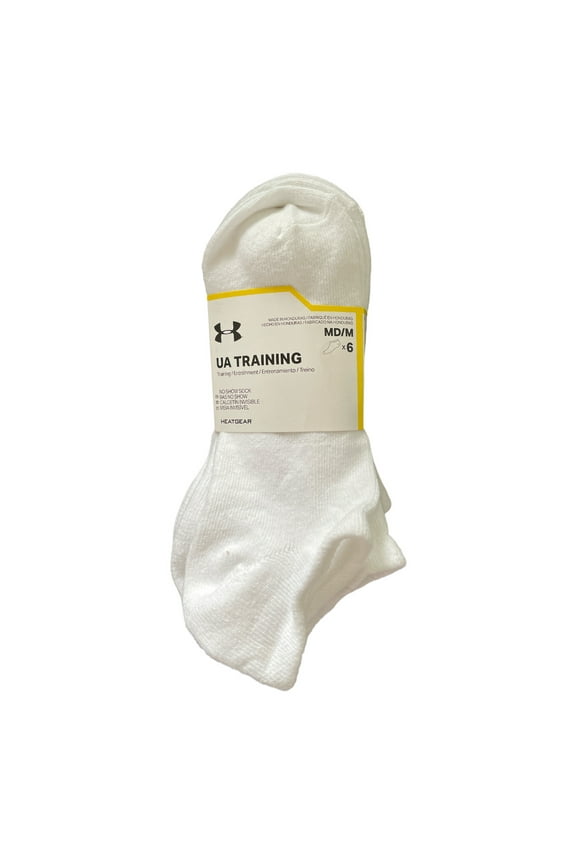 Women's UA Training Cotton Blend No Show Socks, 6 Pairs (White)