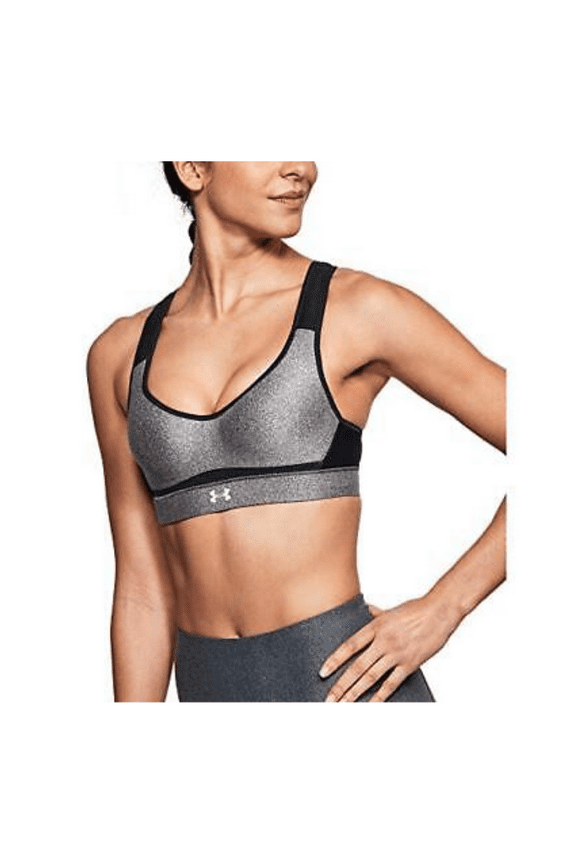 Women's Warp Knit High Impact Heathered Bra, Charcoal Light, 38DD