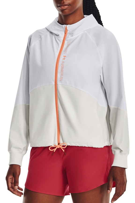 Women's Woven Full-Zip Jacket (White, L)