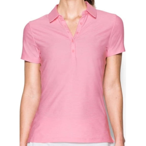 Under Armour Women's Zinger Short Sleeve Polo (Pink) Medium