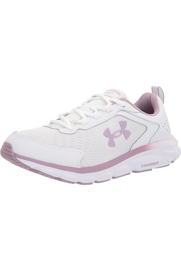 Womens Charged Assert 9 Running Shoe 6 Wide White 101/Mauve Pink