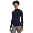 thumbnail image 1 of Under Armour Womens ColdGear Authentics Mock Neck Midnight Navy 410/White XX-Large, 1 of 7