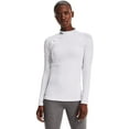 thumbnail image 1 of Under Armour Womens ColdGear Authentics Mock Neck White 100/Black Large, 1 of 7