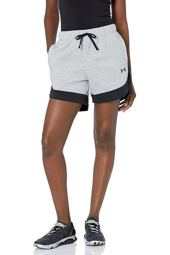 Womens Fleece Shorts Mod Gray Light Heather 011/White Large