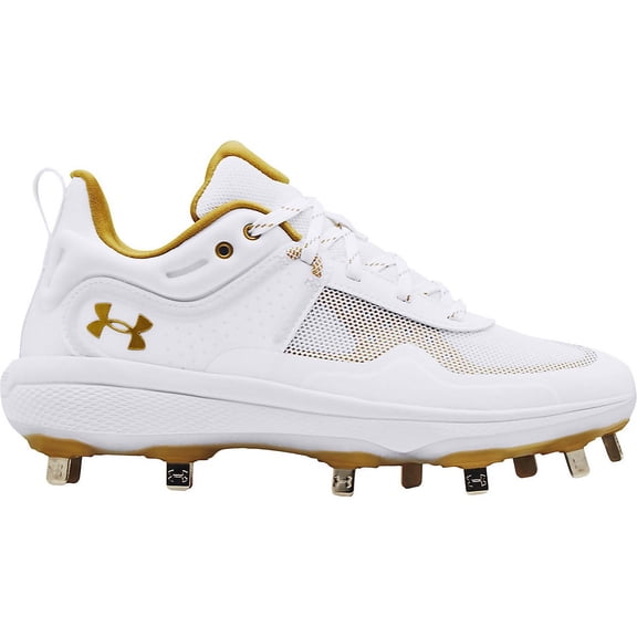 Under Armour Womens Glyde MT Softball Cleats White | Metallic Gold Size 7.5 Medium
