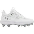 thumbnail image 1 of Under Armour Womens Glyde MT TPU Softball Cleats White | Metallic Silver Size 6, 1 of 4
