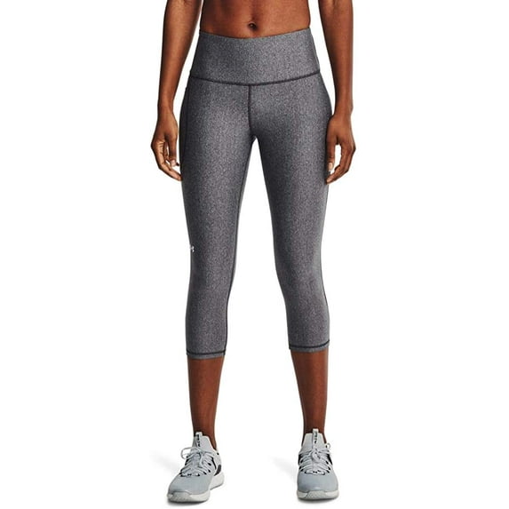 Under Armour Womens HeatGear High Waisted Pocketed Capri Charcoal Light Heather 019/White Medium