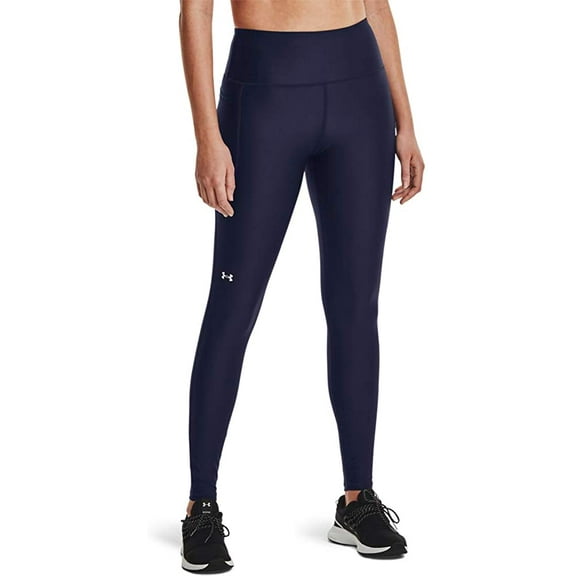 Under Armour Womens HeatGear High Waisted Pocketed Leggings Midnight Navy 410/White X-Small Short