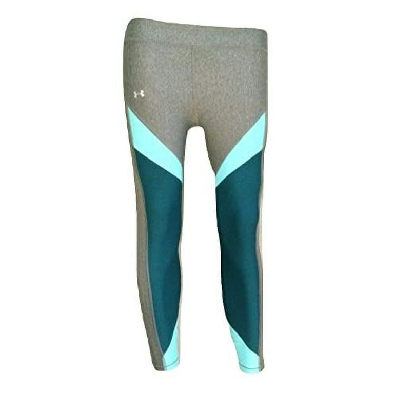 Under Armour Womens HeatGear Leggings Large Gray/Aqua 1305967-023