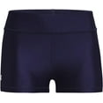 thumbnail image 1 of Under Armour Womens HeatGear Mid Rise Shorty Midnight Navy 410/White Large, 1 of 3