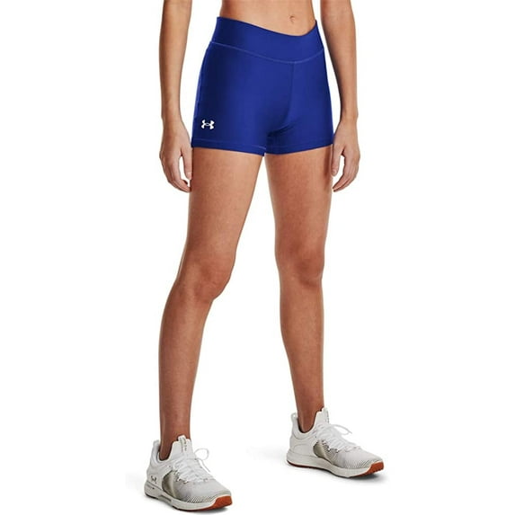 Under Armour Womens HeatGear Mid Rise Shorty Royal Blue 400/White Large