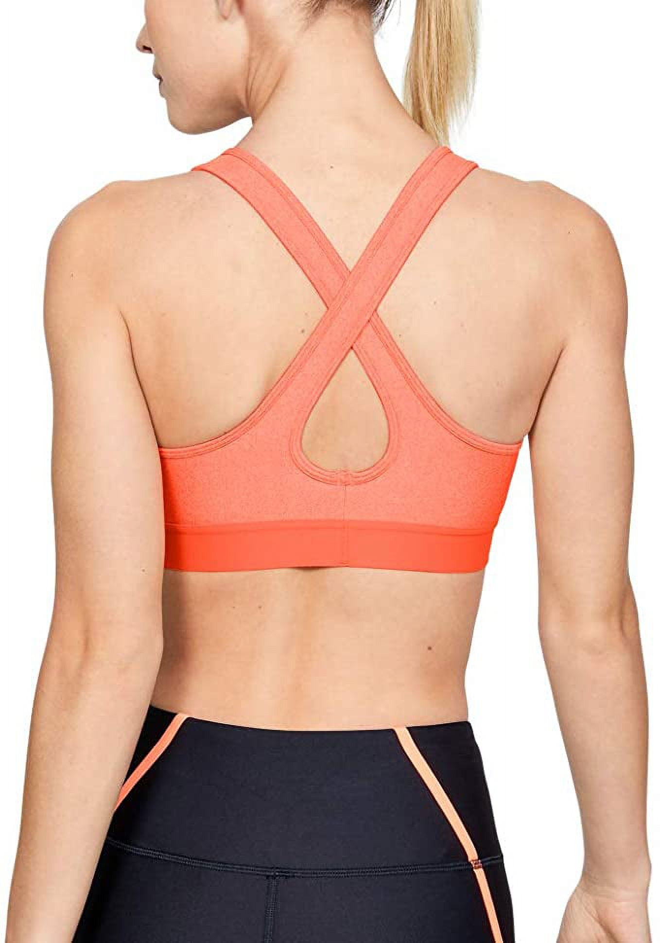 Under Armour Womens Heathered Cross Back Medium Support Compression Sports  Bra