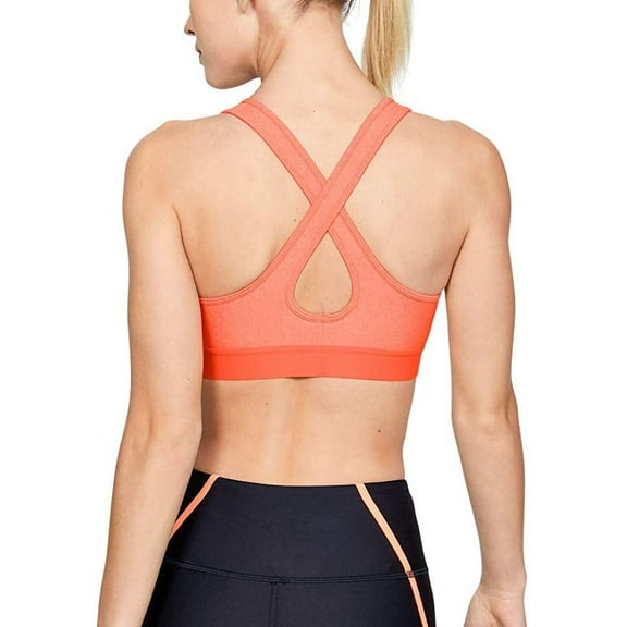 Under Armour Womens Heathered Cross Back Medium Support Compression Sports Bra