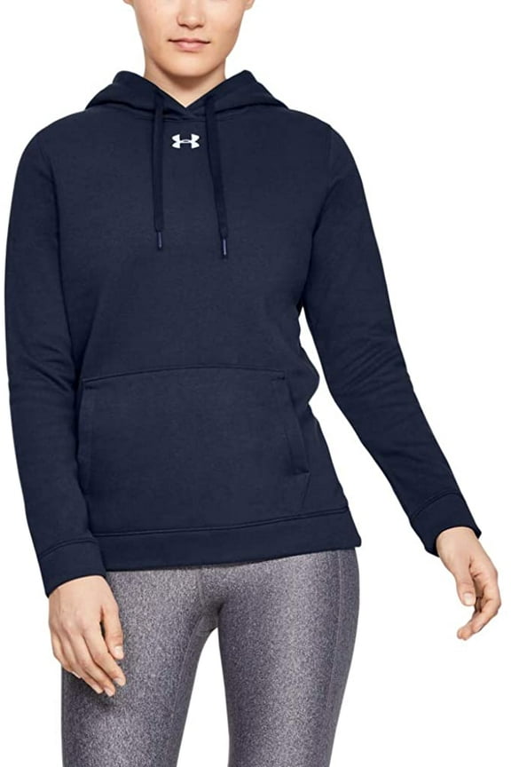 Womens Hustle Fleece Hoodie , Midnight Navy 410/White , Large