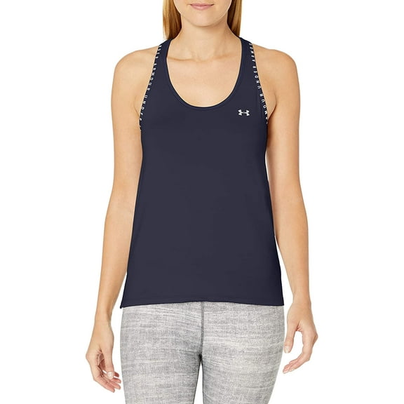 Under Armour Womens Knockout Tank Top Midnight Navy 410/White Large