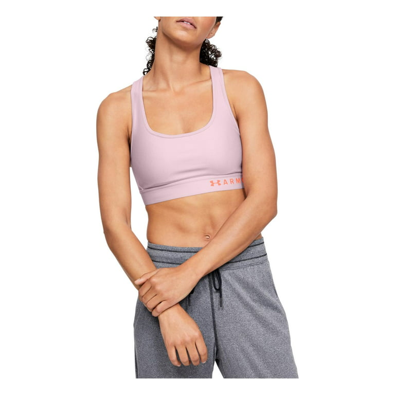 Under Armour Women's Heathered Cross-Back Medium-Support Compression Sports  Bra Pink Size X-Small