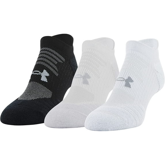 Under Armour Womens Play Up No Show Tab Socks, 3-Pairs Halo Gray Assorted Medium