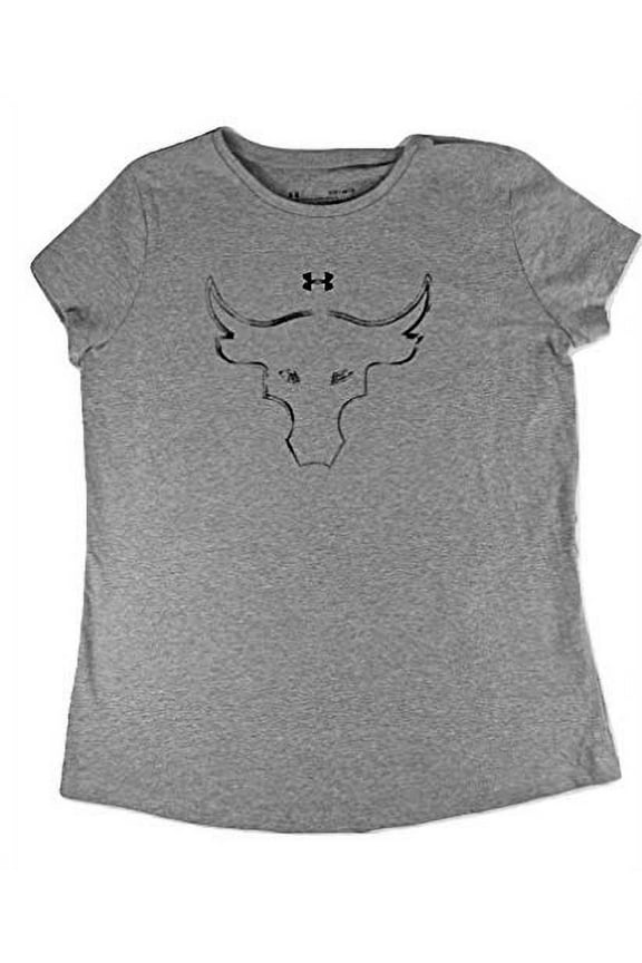 Womens Project Rock Brahma Bull Tee Shirt XS Gray 1352094-035