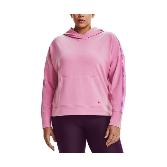 Under Armour Womens Rival Logo Hoodie,Planet Pink,2X