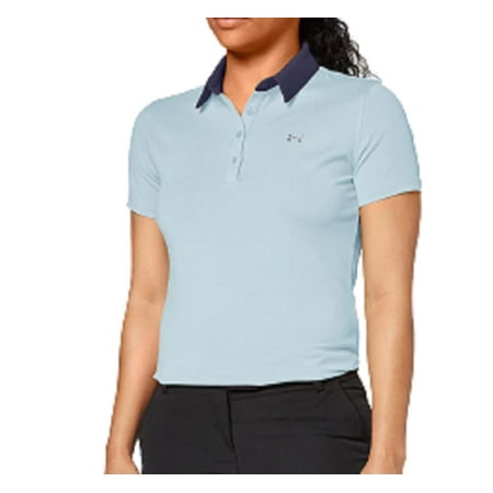 Under Armour Womens Short Sleeve Golf Polo,Blue Frost (494)/Blue Ink,X-Small