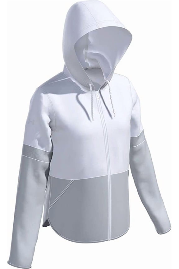 1343047 Under Armour Women's Squad Woven 2.0 Jacket White/Halo L