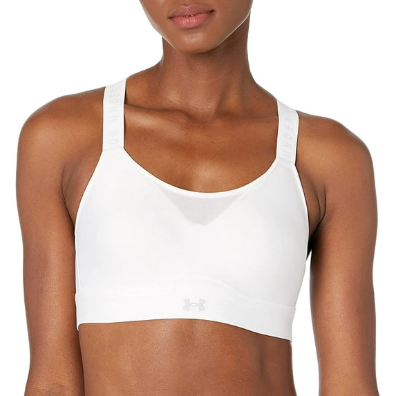 Under Armour Womens UA Infinity High Sports Bra White 100/Halo Gray X-Large