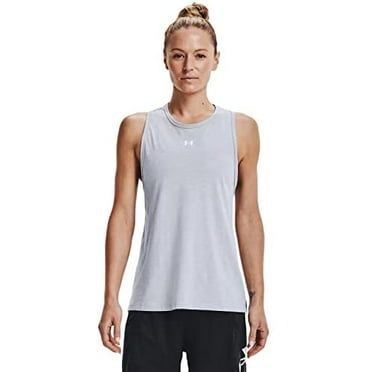 Under Armour Womens UA Muscle Tank X-Small Mod Gray Light Heather/Mod Gray Light Heather/White