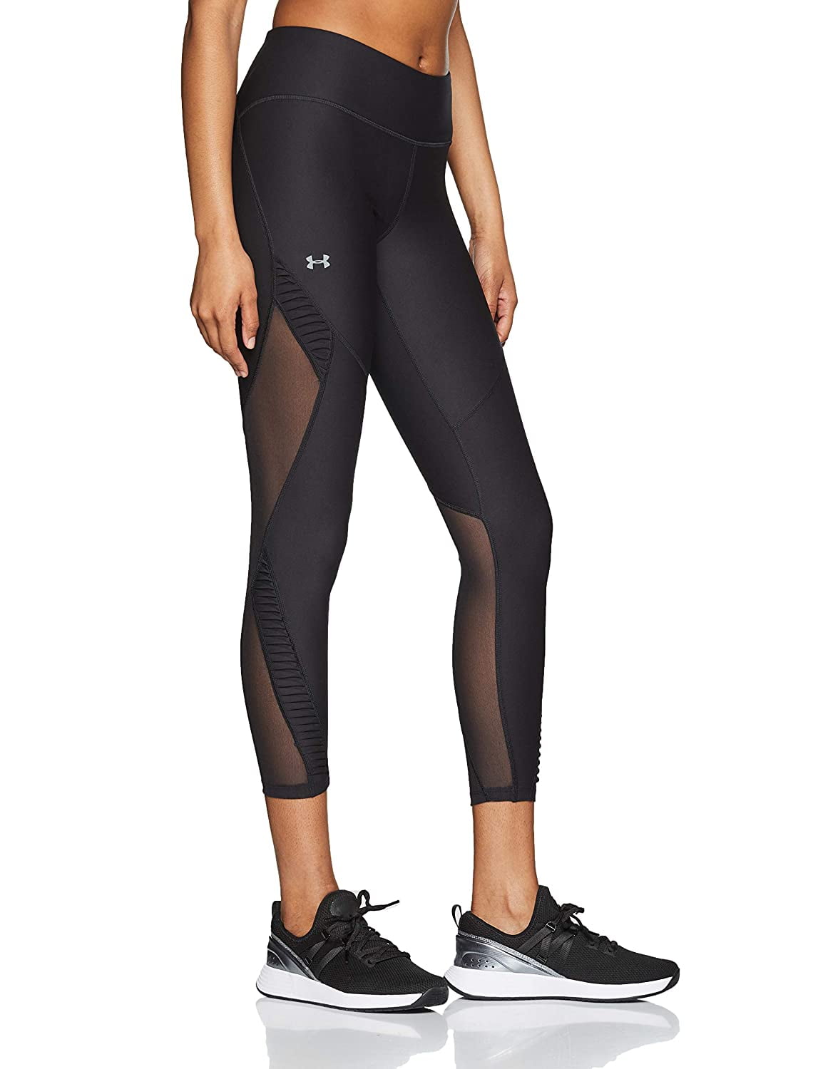 Under Armour Womens Vanished Pleated Ankle Leggings,Black/Tonal,XX-Large