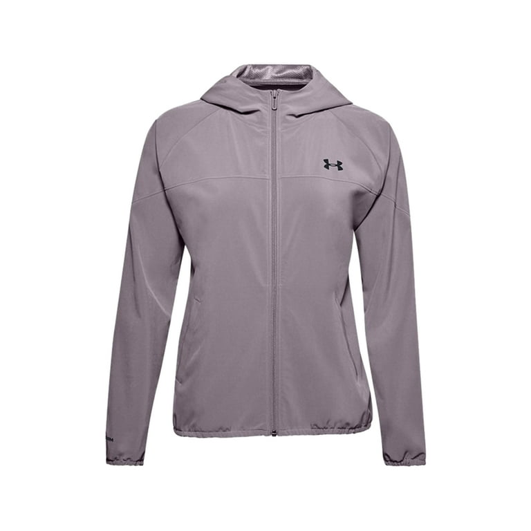 Under Armour Woven Branded Full Zip Womens Active Hoodies Size XS Color Purple Slate