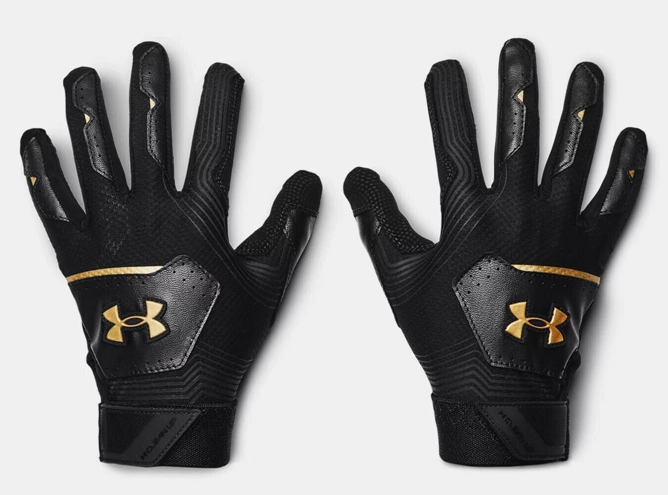 Under Armour Yard Batting Gloves Black Gold