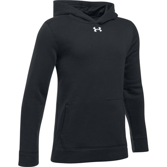 Under Armour Youth Boy's Long Sleeve Hustle Fleece Hoodie (Black/White, M)
