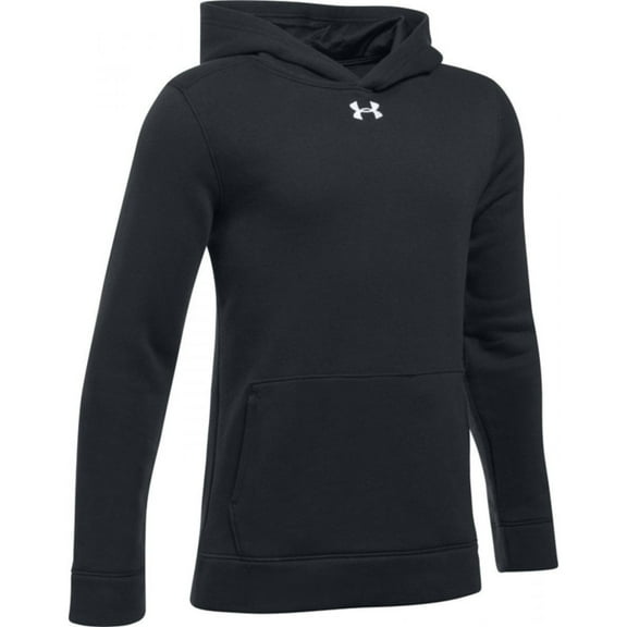 Under Armour Youth Boy's Long Sleeve Hustle Fleece Hoodie (Black/White, XL)