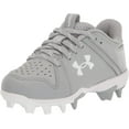 thumbnail image 1 of Under Armour Youth Leadoff Low Rm Jr Molded Baseball Cleat Grey/White Medium 11K 11K Medium US/Grey|White, 1 of 8