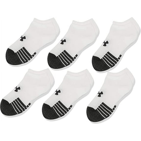 Under Armour Youth Performance Tech No Show Socks 6 Pack