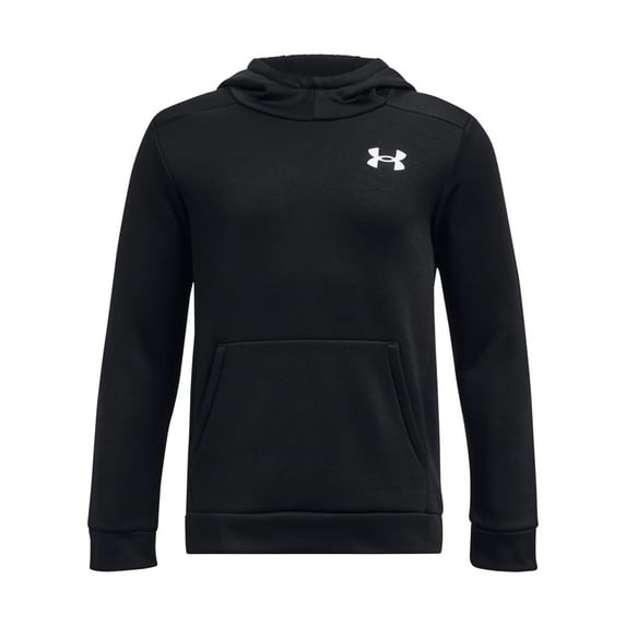 Under Armour boys Armour Fleece Graphic Hoodie, (001) Black / / White, X-Large
