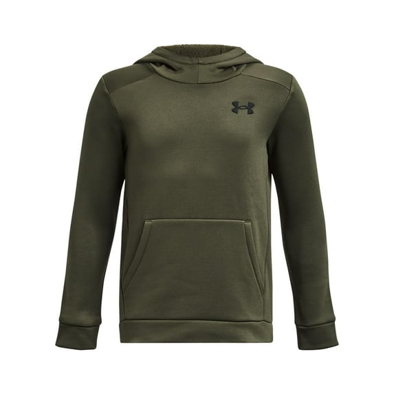 Under Armour boys Armour Fleece Graphic Hoodie, (390) Marine OD Green / / Black, Medium