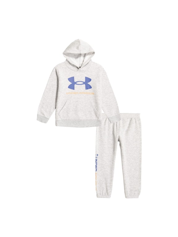 mens Long Sleeve Logo & Joggers Hoodie Set, Mod Gray Logo, 7 US