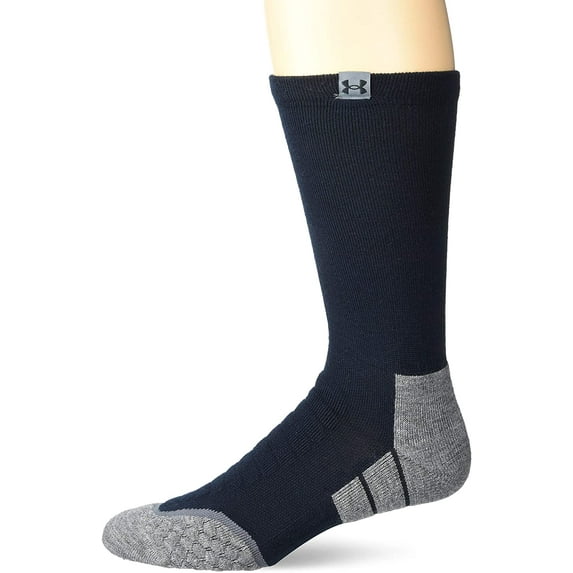 Under Armour womens Hitch All Season Boot Socks, 1-pair Black/Pitch Gray Large