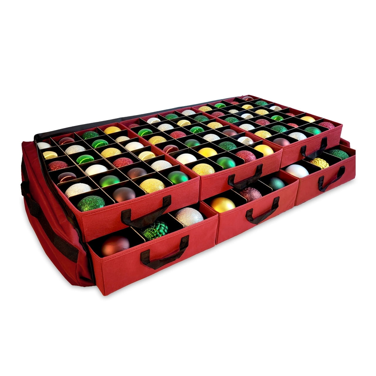 Under Bed Ornament Storage Holds 108 Ornaments, 72 - 3" and 36 - 4" Ornament Compartments (SB-40060-VT)