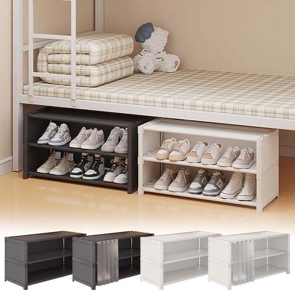 Under Bed Shoe Rack Organizer Multi Layer Storage Shelf for Dorm Room and Small Spaces